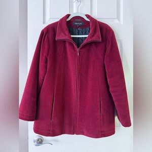 Jones New York Burgundy Wool Teddy Jacket L/XL Cozycore Luxe